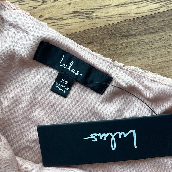 NWT Lulus Madina Blush Pink Sequin One-Shoulder Bodycon Mini Dress - Picture 8 of 16